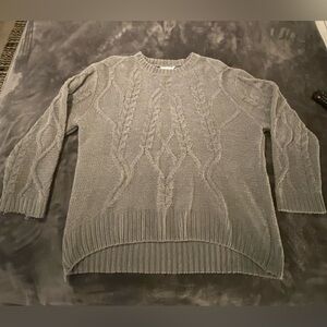 Gray Time and Tru Cable Knit Women's Sweater